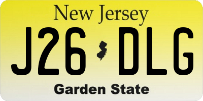 NJ license plate J26DLG