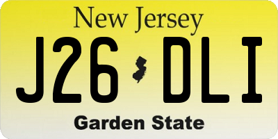NJ license plate J26DLI