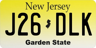 NJ license plate J26DLK