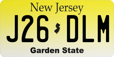 NJ license plate J26DLM