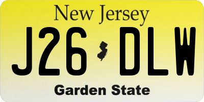 NJ license plate J26DLW