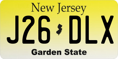 NJ license plate J26DLX