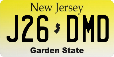 NJ license plate J26DMD