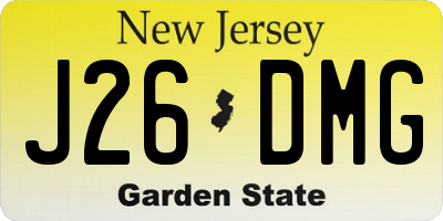 NJ license plate J26DMG