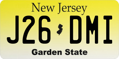 NJ license plate J26DMI