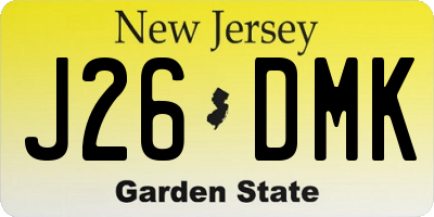 NJ license plate J26DMK