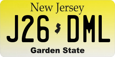 NJ license plate J26DML