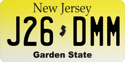 NJ license plate J26DMM