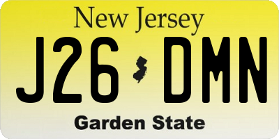 NJ license plate J26DMN