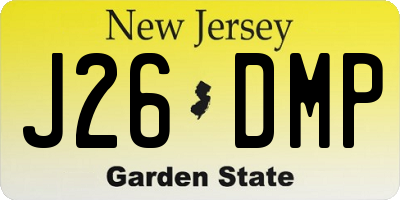 NJ license plate J26DMP