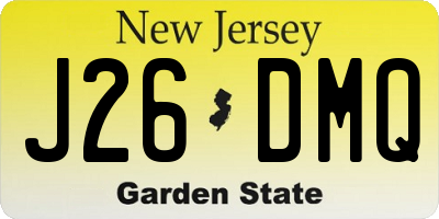 NJ license plate J26DMQ