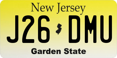 NJ license plate J26DMU