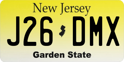 NJ license plate J26DMX