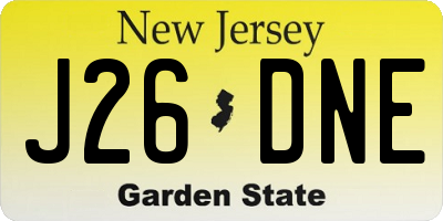 NJ license plate J26DNE