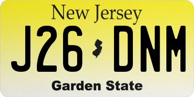 NJ license plate J26DNM