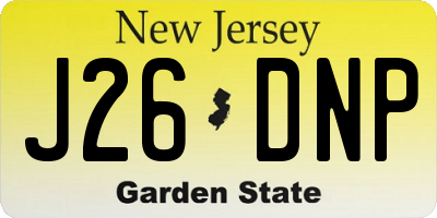 NJ license plate J26DNP