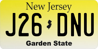 NJ license plate J26DNU