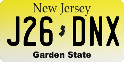 NJ license plate J26DNX