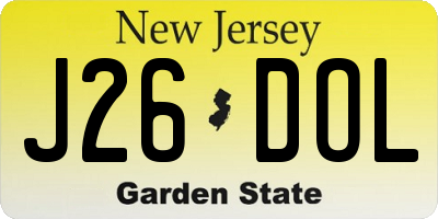 NJ license plate J26DOL