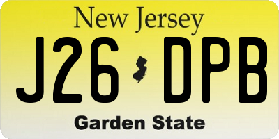 NJ license plate J26DPB