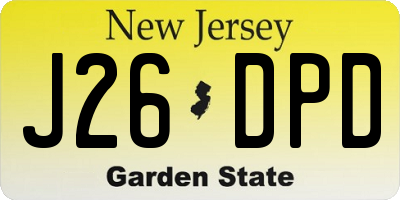 NJ license plate J26DPD
