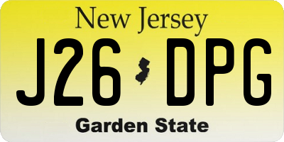 NJ license plate J26DPG