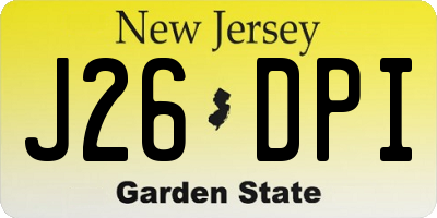 NJ license plate J26DPI