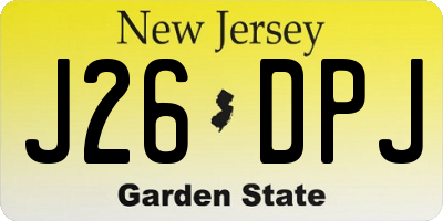 NJ license plate J26DPJ