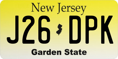 NJ license plate J26DPK