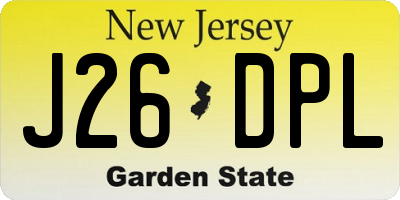 NJ license plate J26DPL