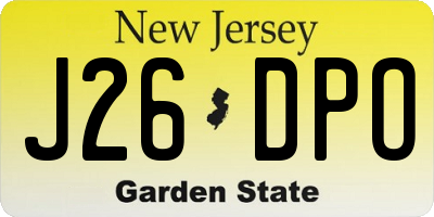 NJ license plate J26DPO