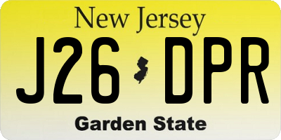 NJ license plate J26DPR