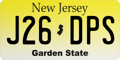 NJ license plate J26DPS