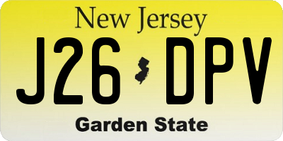 NJ license plate J26DPV