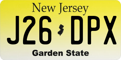 NJ license plate J26DPX