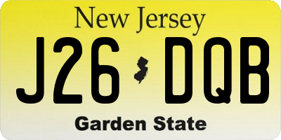 NJ license plate J26DQB