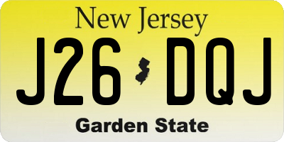 NJ license plate J26DQJ