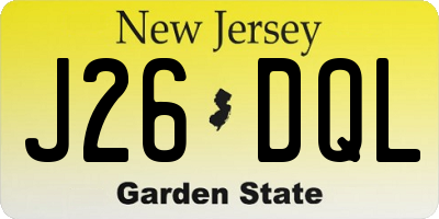 NJ license plate J26DQL