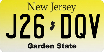 NJ license plate J26DQV