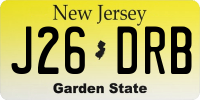 NJ license plate J26DRB