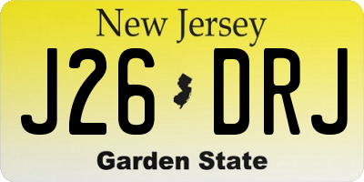 NJ license plate J26DRJ