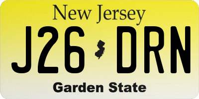 NJ license plate J26DRN