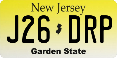 NJ license plate J26DRP