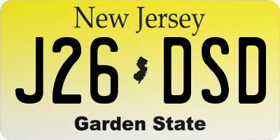 NJ license plate J26DSD