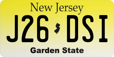 NJ license plate J26DSI
