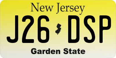 NJ license plate J26DSP