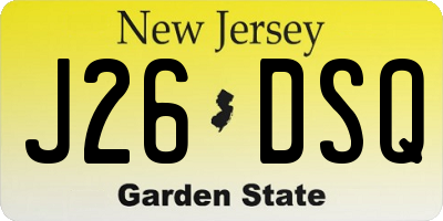 NJ license plate J26DSQ