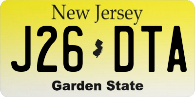 NJ license plate J26DTA
