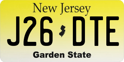 NJ license plate J26DTE
