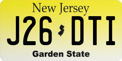 NJ license plate J26DTI